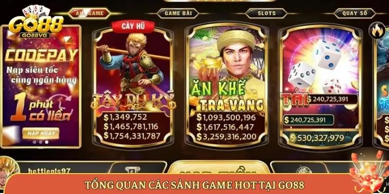 Tổng Quan Các Sảnh Game Hot Tại Go88